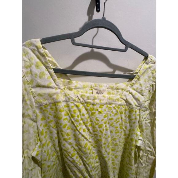 Style & Co women’s Lime and White leopard print shirt size XXL NWT - Picture 4 of 9
